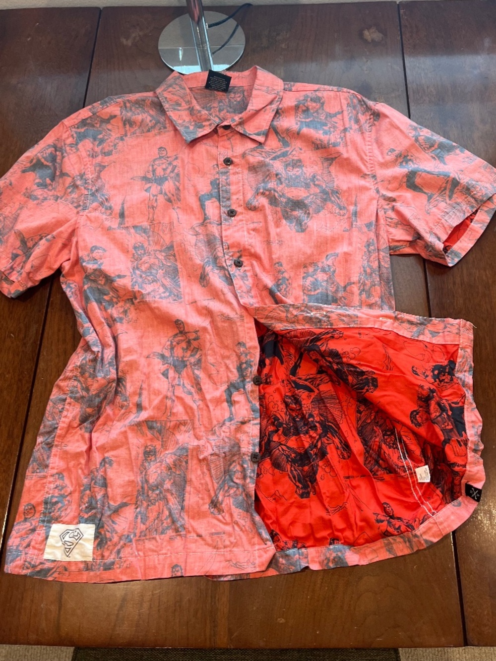 Superman Button Down Comic Book Print Shirt